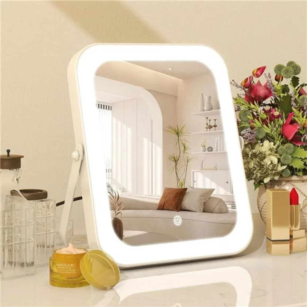 8x10 Inch Lighted Vanity Mirror, 3-Color Dimmable LED Lighting & Touch Control